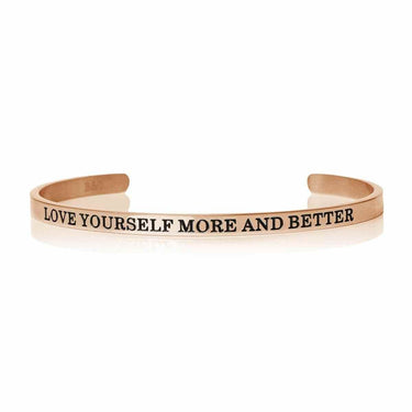 Love Yourself More And Better - Quote Bracelet - Mantra Bracelet Bracelet 18k Rose Gold Brother & Sisters
